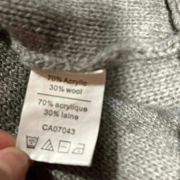 ❤️2/$30❤️[XL]Vintage Carolee Little Gray Wide Neck  open sweater cardigan - Picture 7 of 7